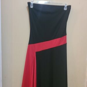 Alyn Paige Black and Red Strapless Dress